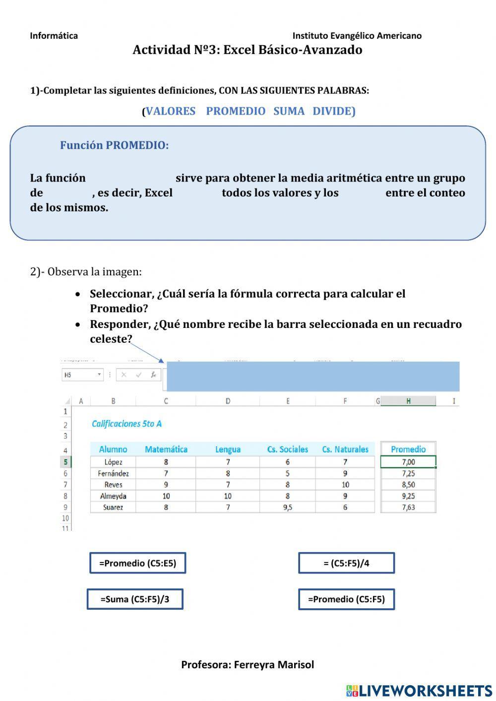 Excel Básico - Avanzado