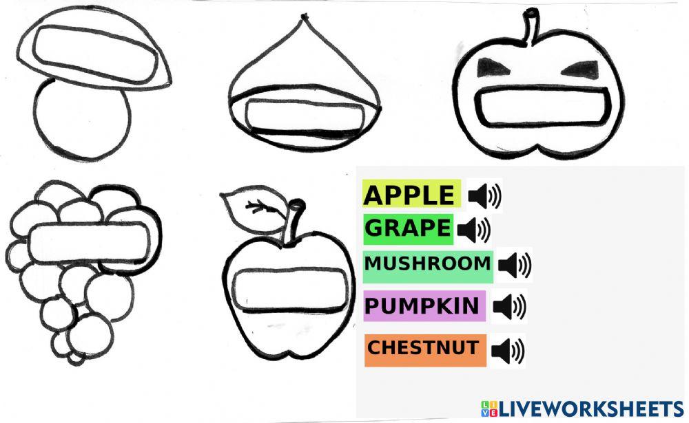 Autumn fruit and vegetables