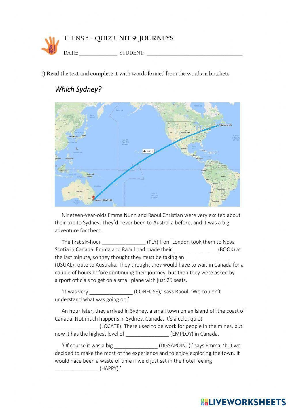 QUIZ UNIT 9 - JOURNEYS (Solutions Intermediate)