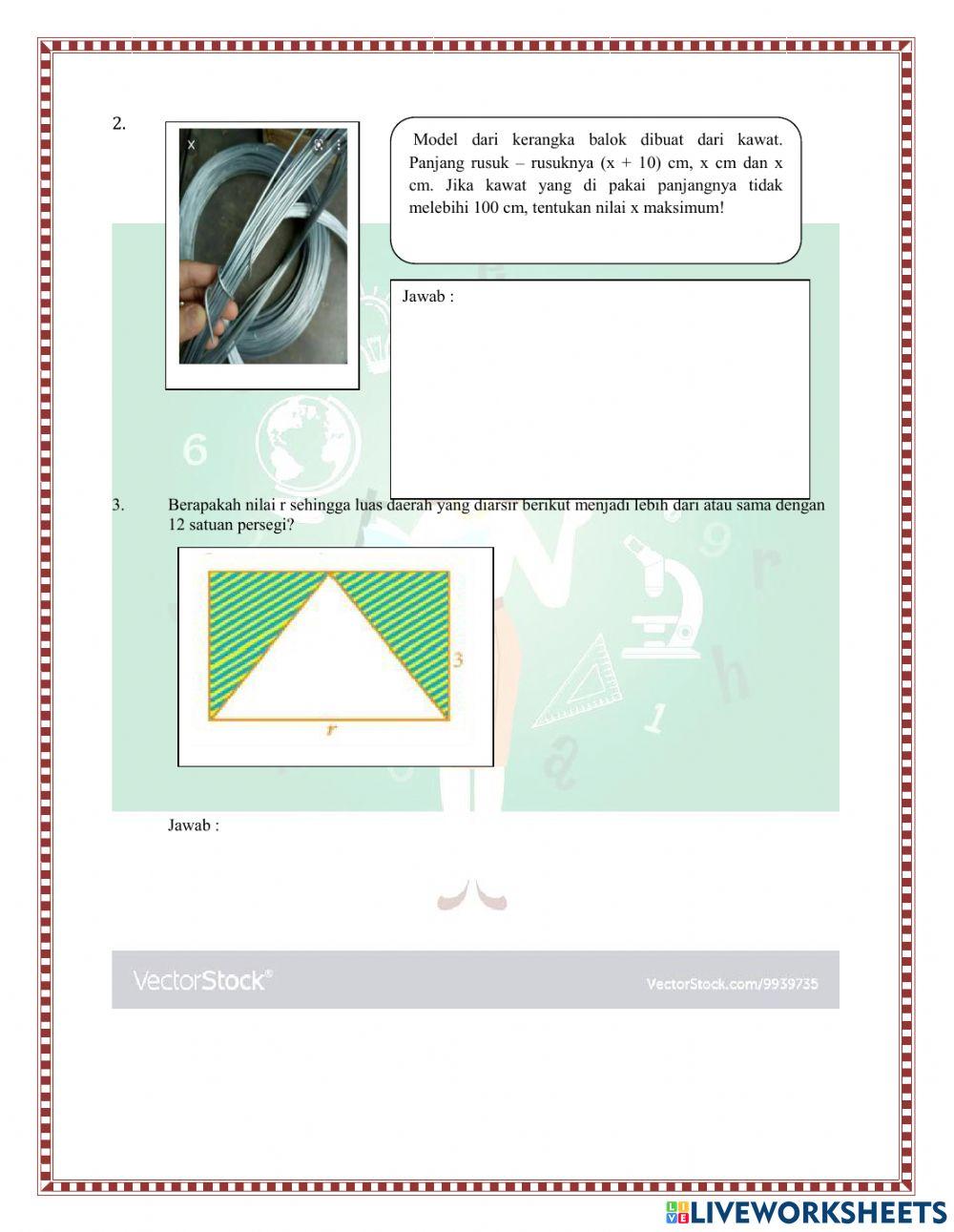 LKPD Pertidaksamaan Linear Satu Variabel