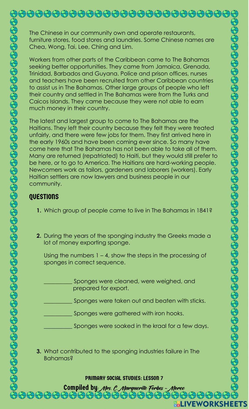 Immigration from other Parts of the World