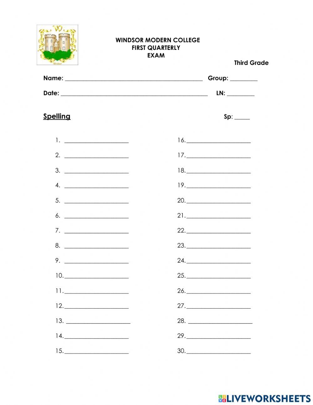 English online exercise for English Live Worksheets