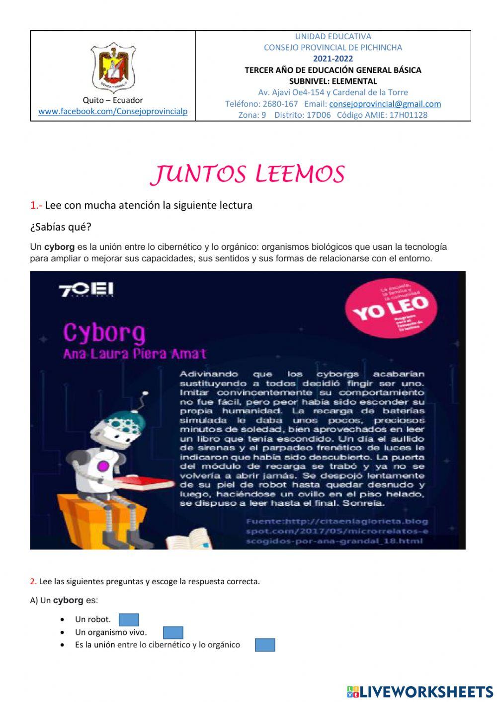 JUNTOS LEEMOS CYBORG