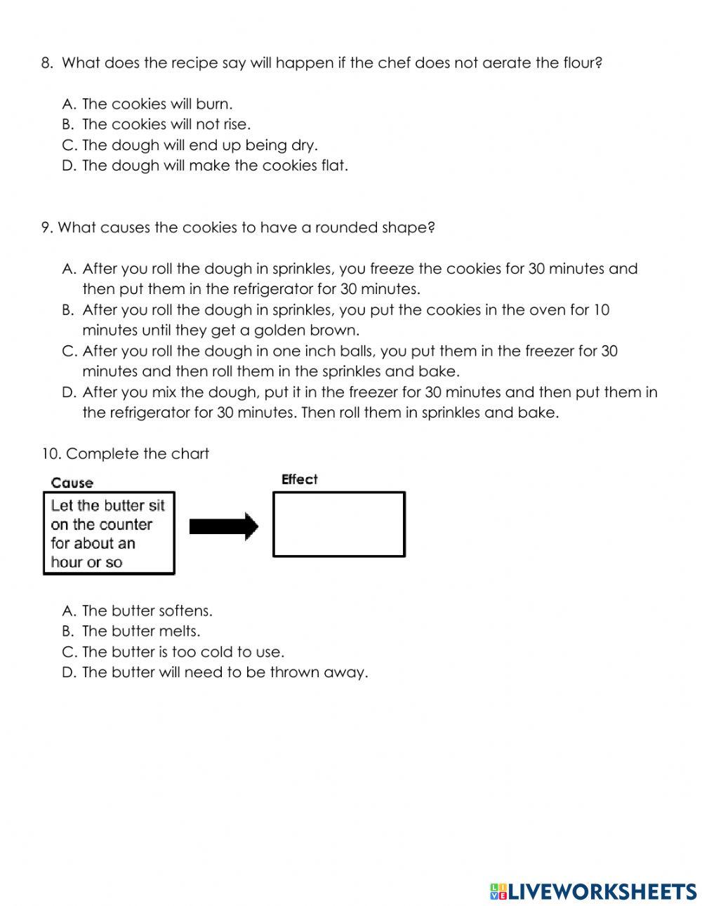 Revised Cause and Effect Quiz