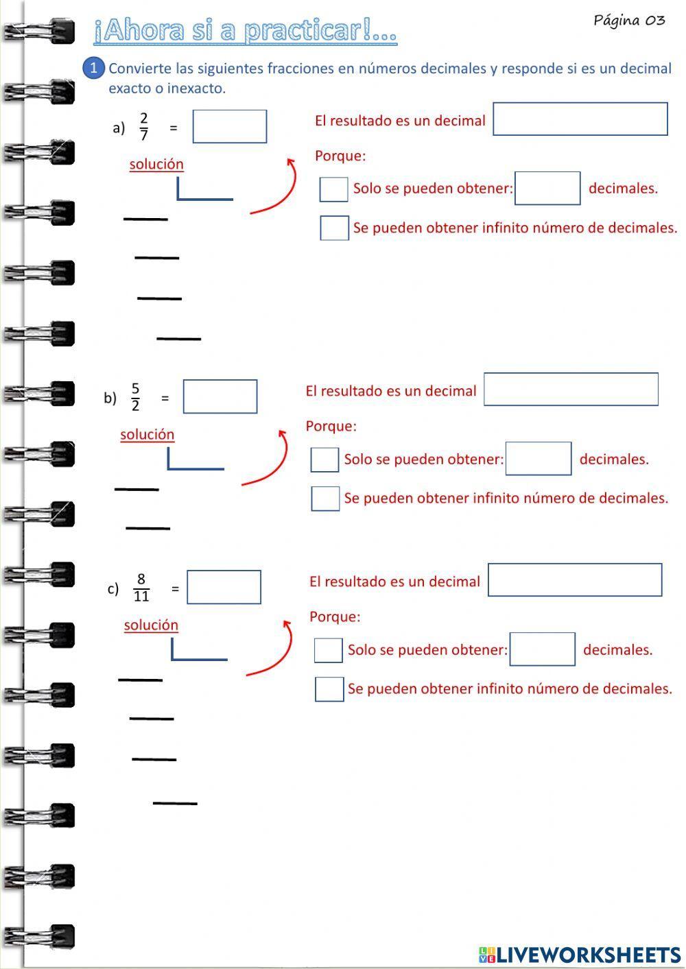 Clasificación de los números decimales