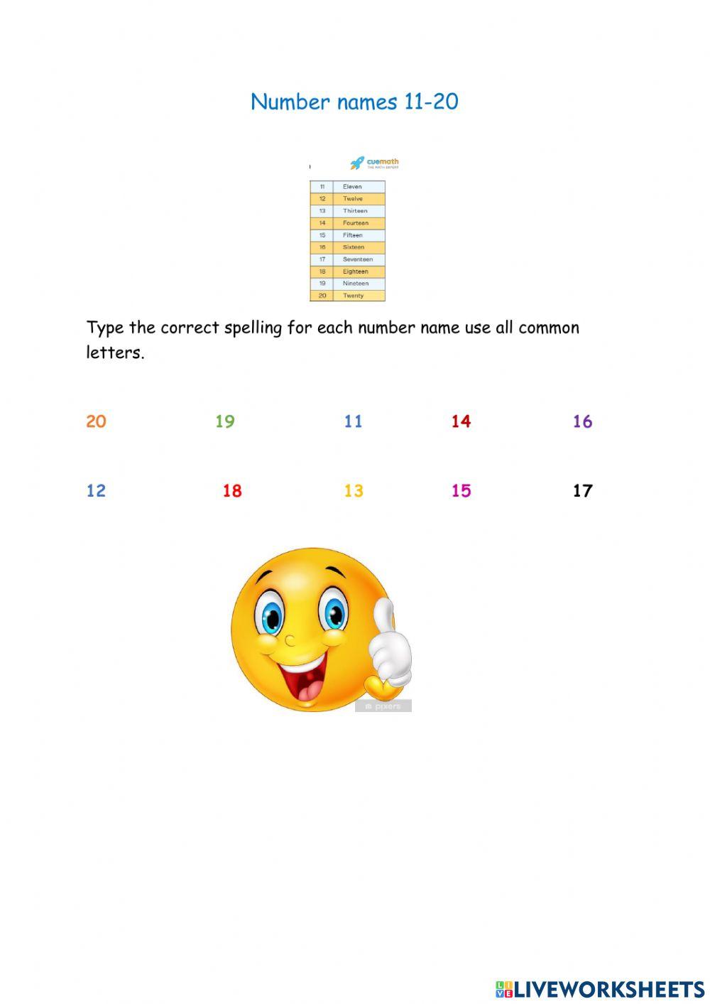 number-names-11-20-interactive-worksheet-live-worksheets