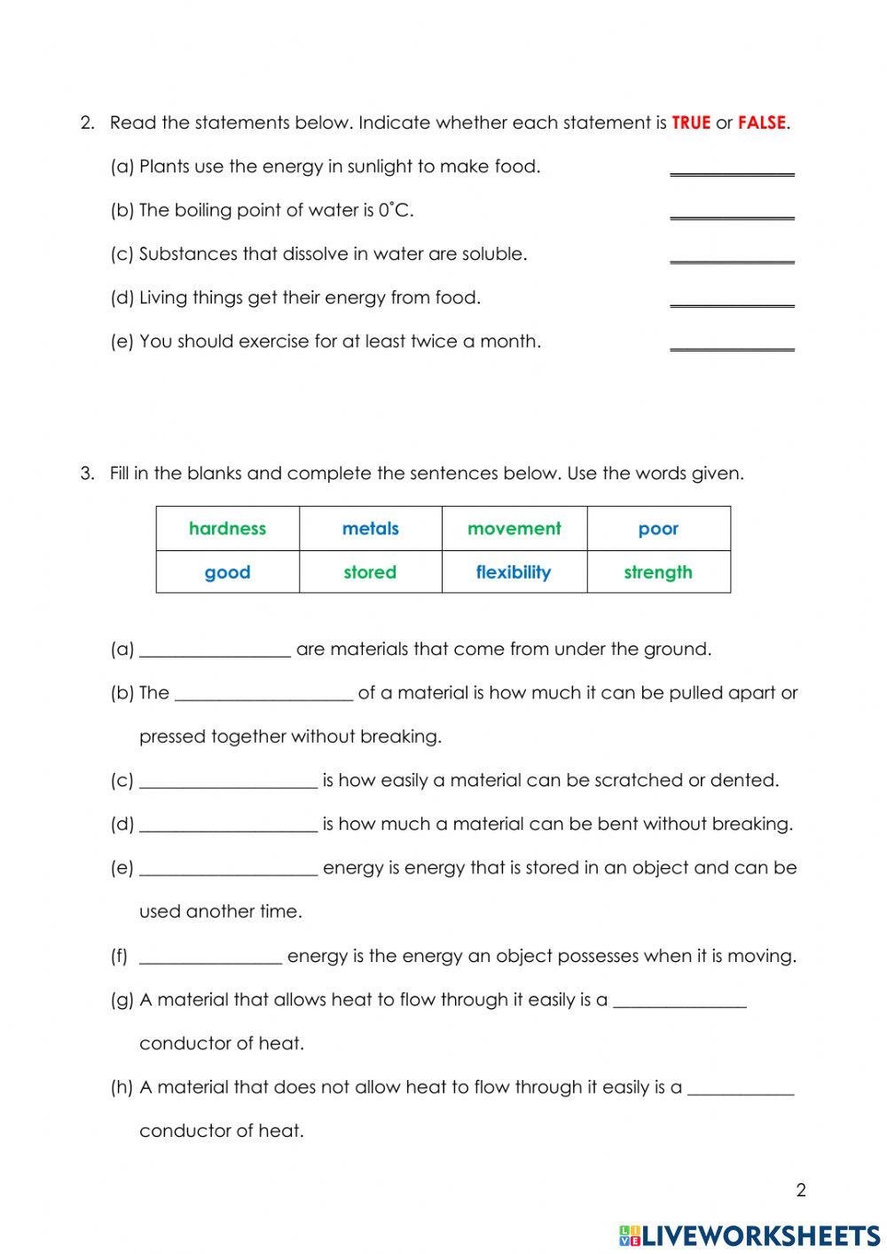 Year 4 SBE 2021 (SCIENCE)