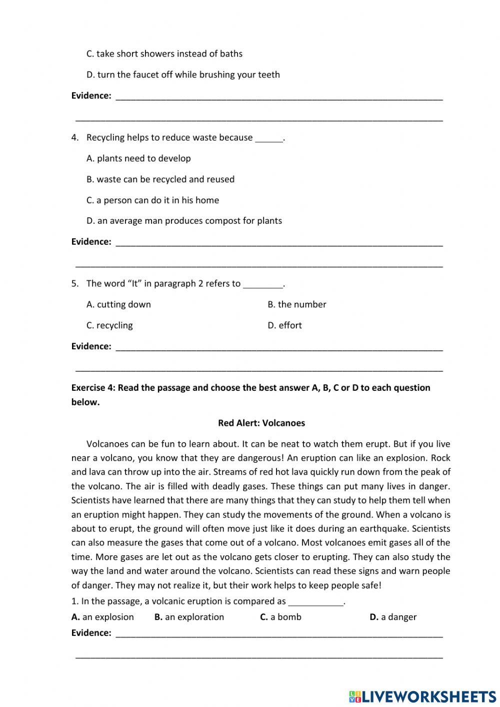 Grade 8 - Natural Disaster - Reading