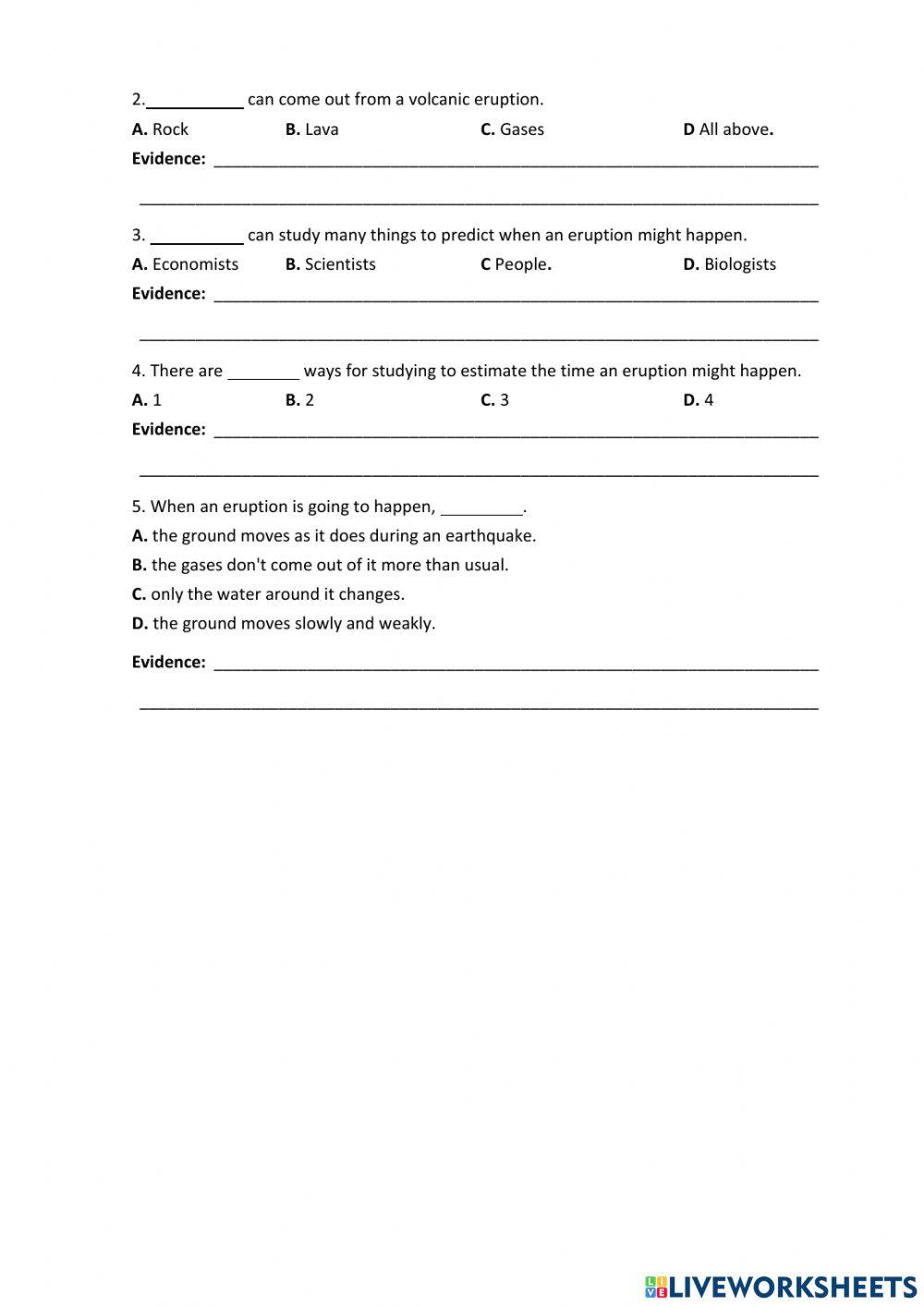 Grade 8 - Natural Disaster - Reading