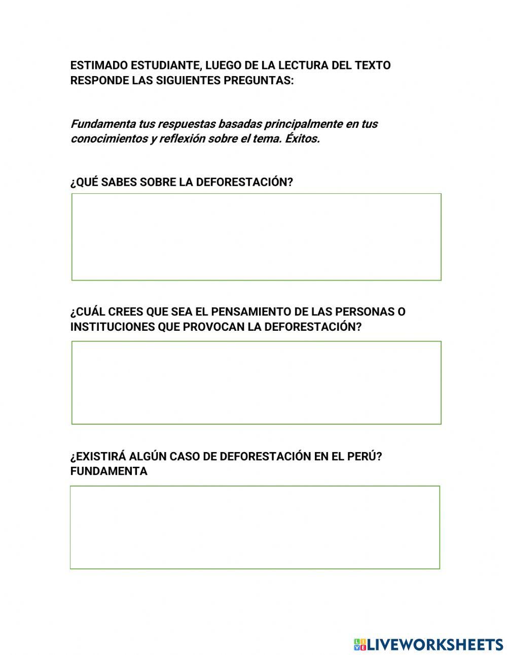 Preguntas deforestacion