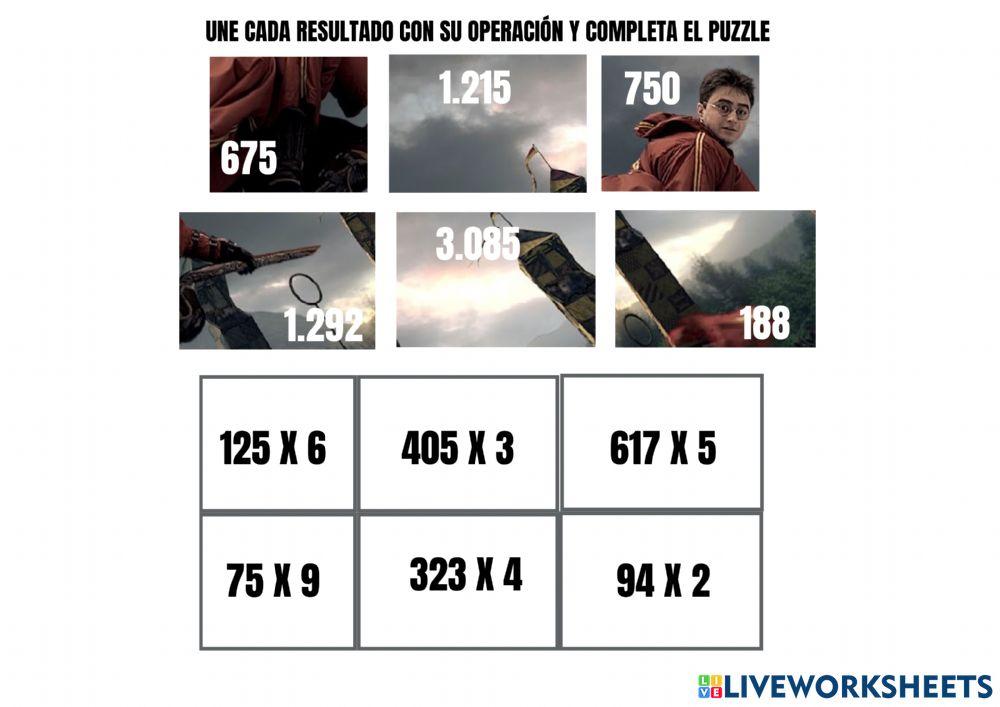 PUZZLE MULTIPLICACIONES HARRY POTTER