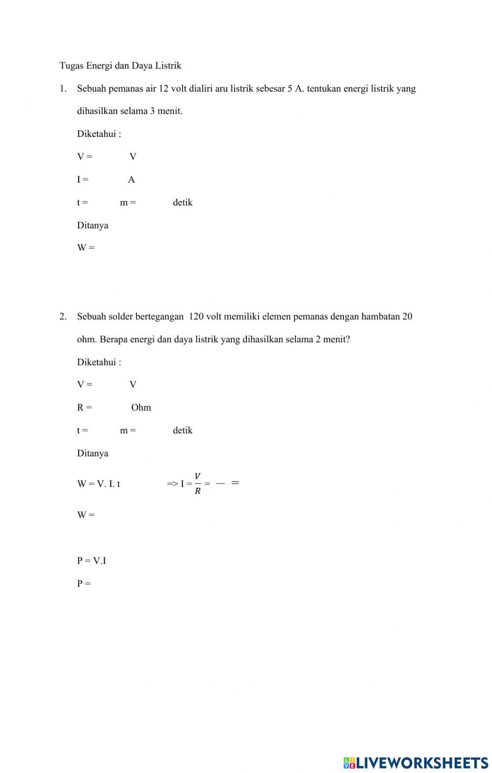 Energi dan Daya Listrik