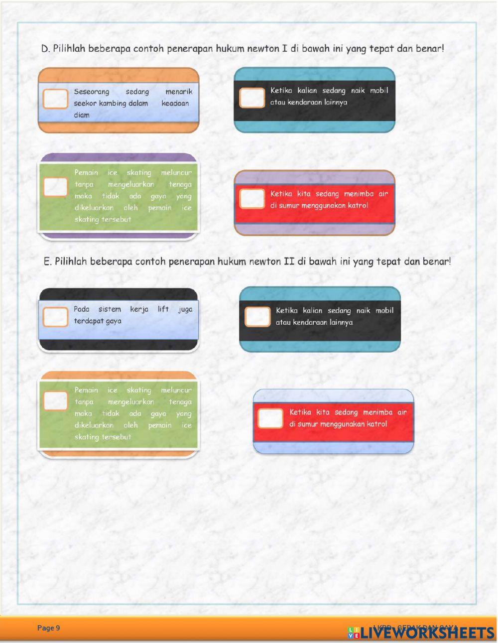 Lkpd gaya dan gerak (kegiatan 1)