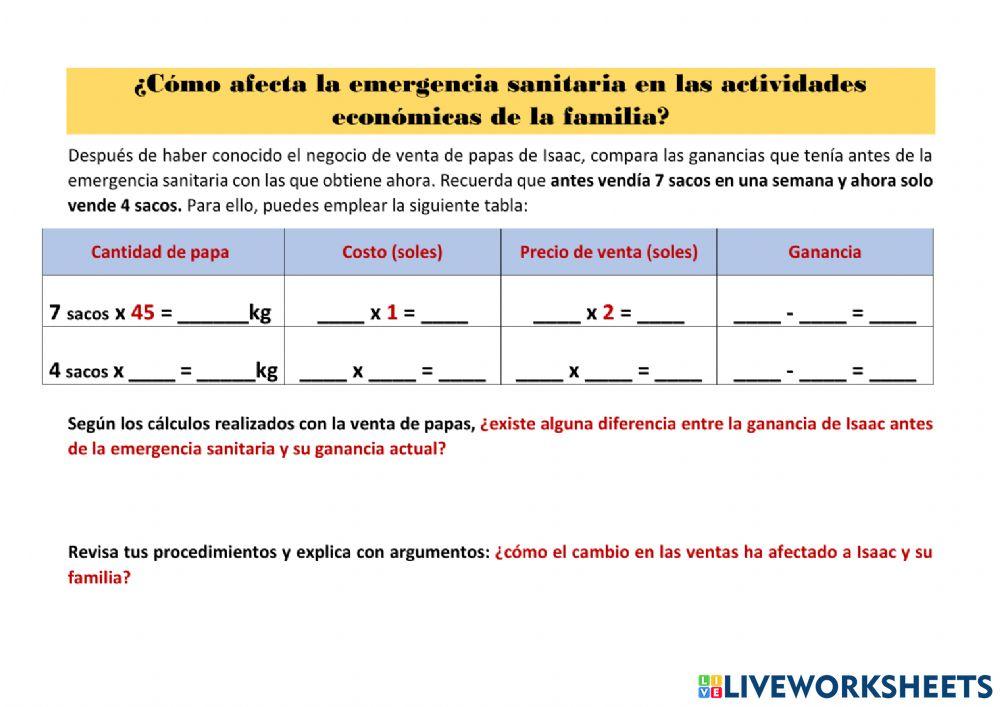 Tablas de proporcionalidad