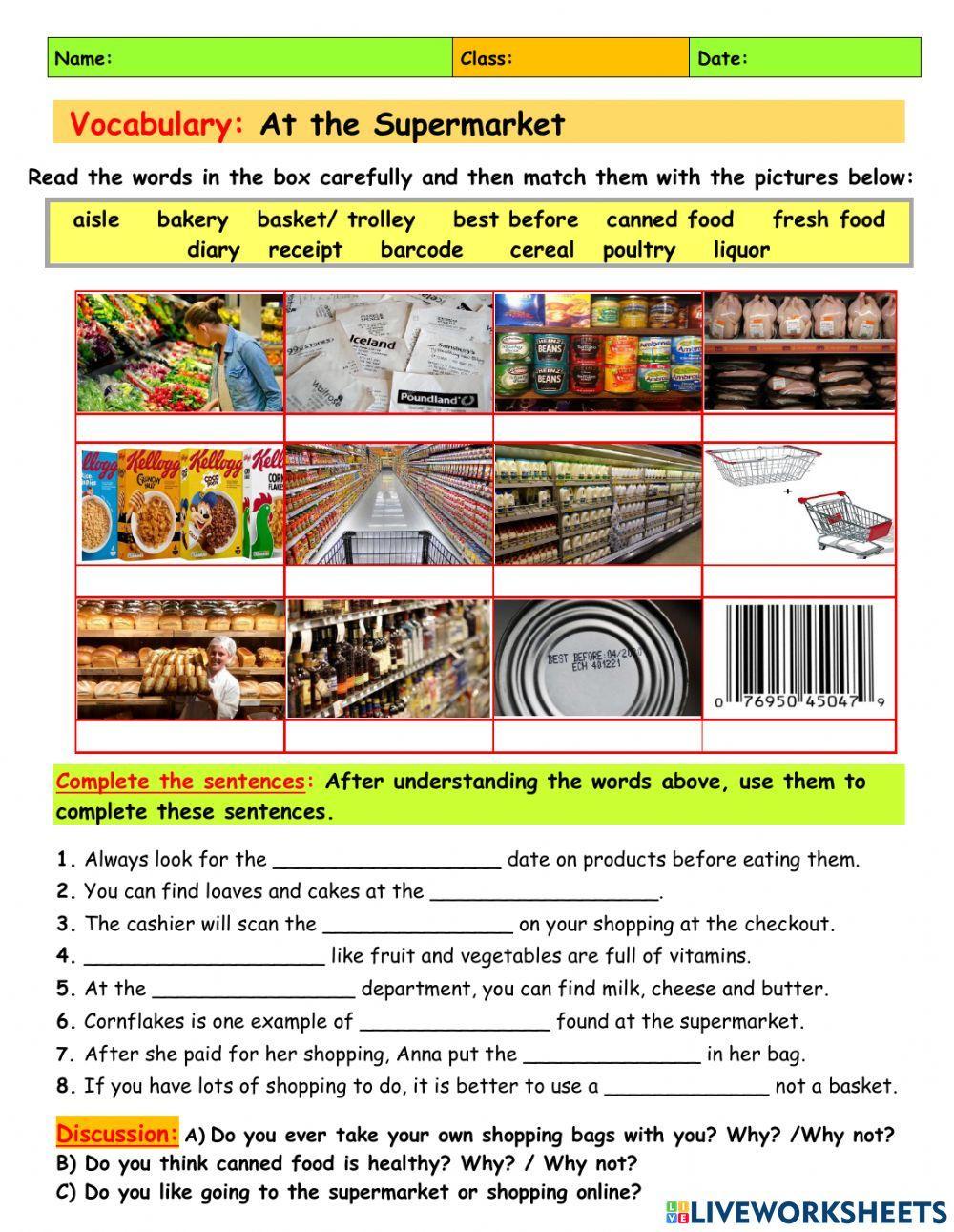 vocabulary-at-the-supermarket-information-gap-activities-picture-dictionaries-138196