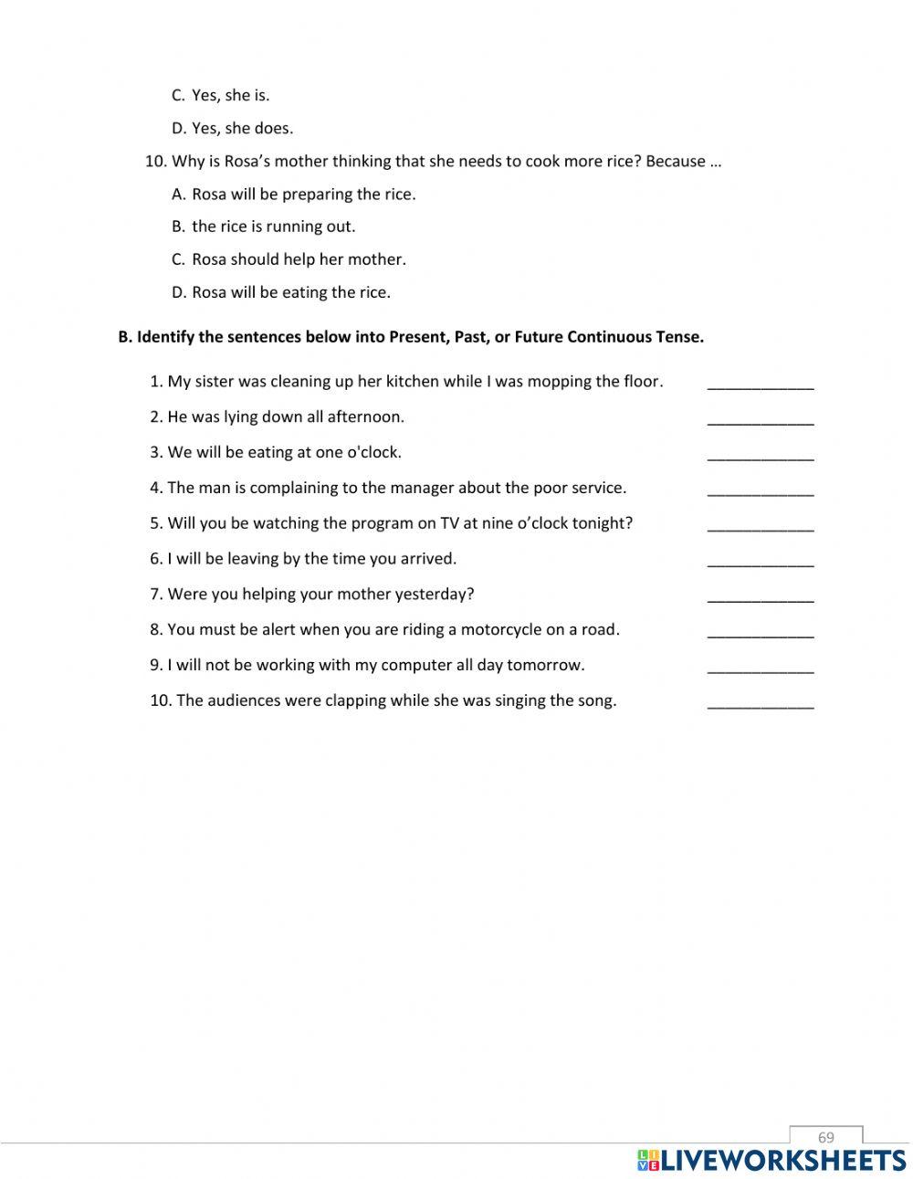 Daily Test Unit 5 - 9 TCP-ICT - Continuous Tense