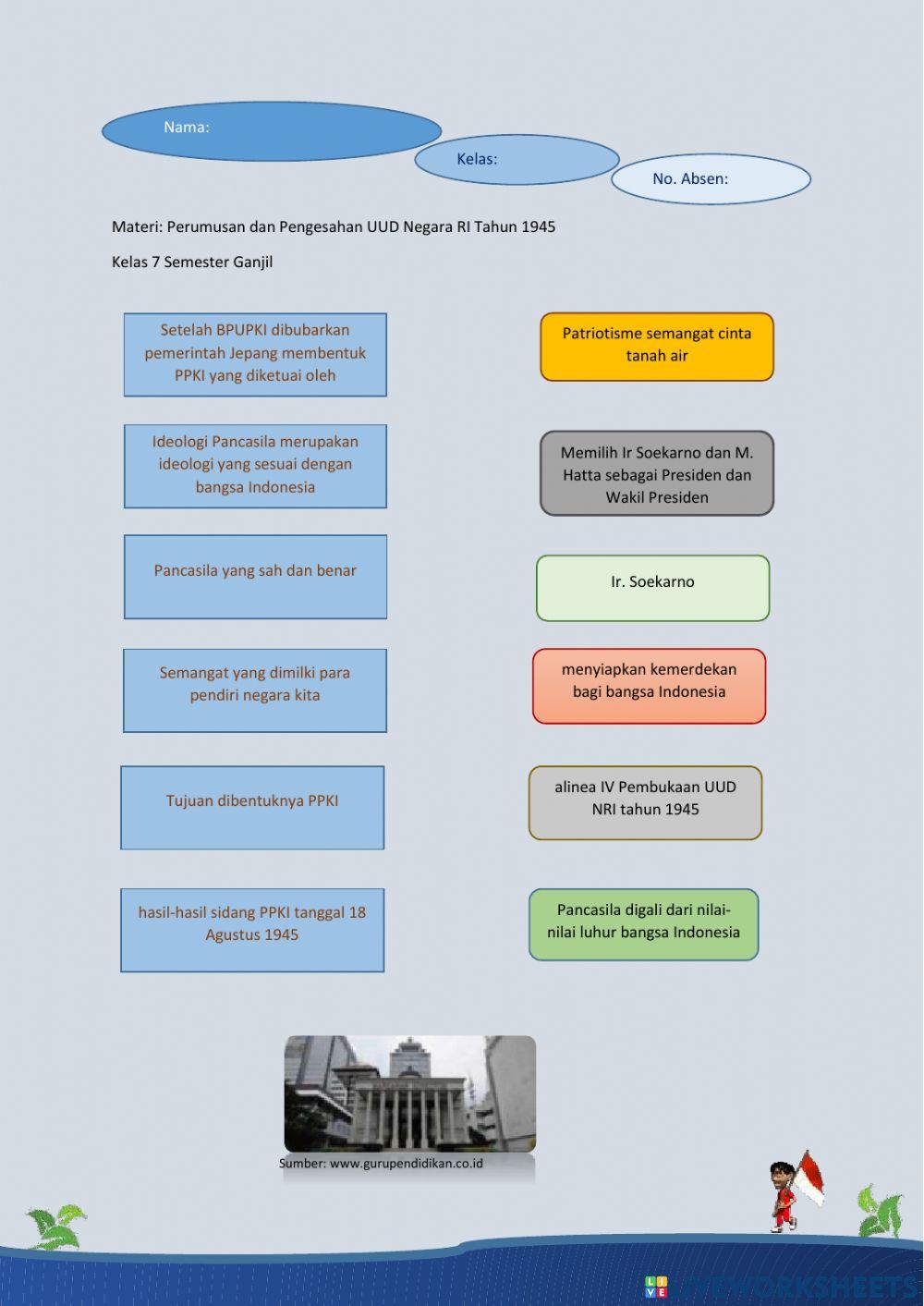 Perumusan dan penetapan  pancasila sebagai dasar  negara