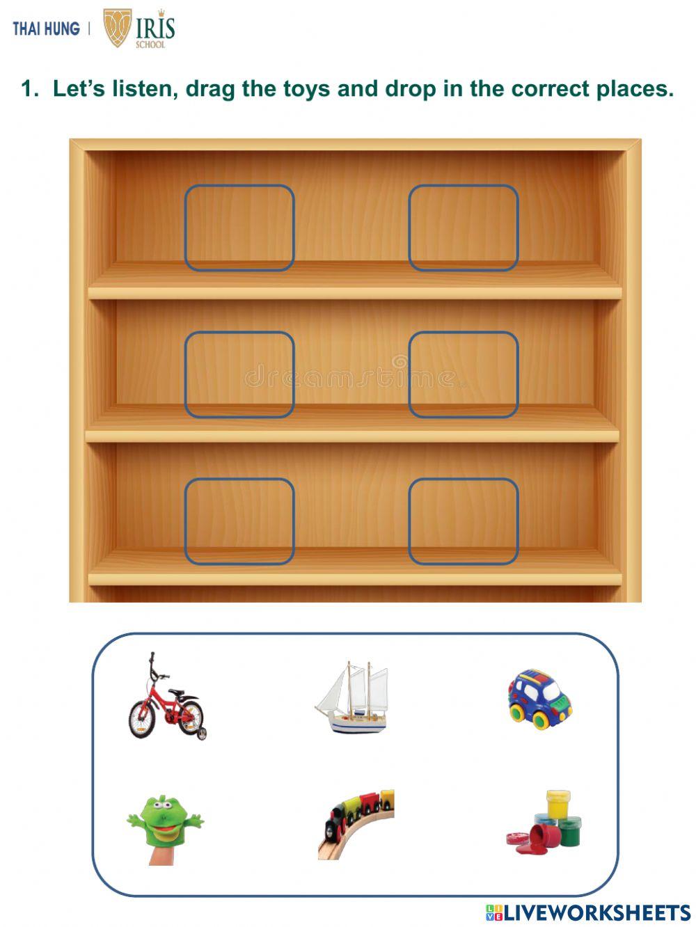 Rainbow-Worksheet about Toys for Kids 2
