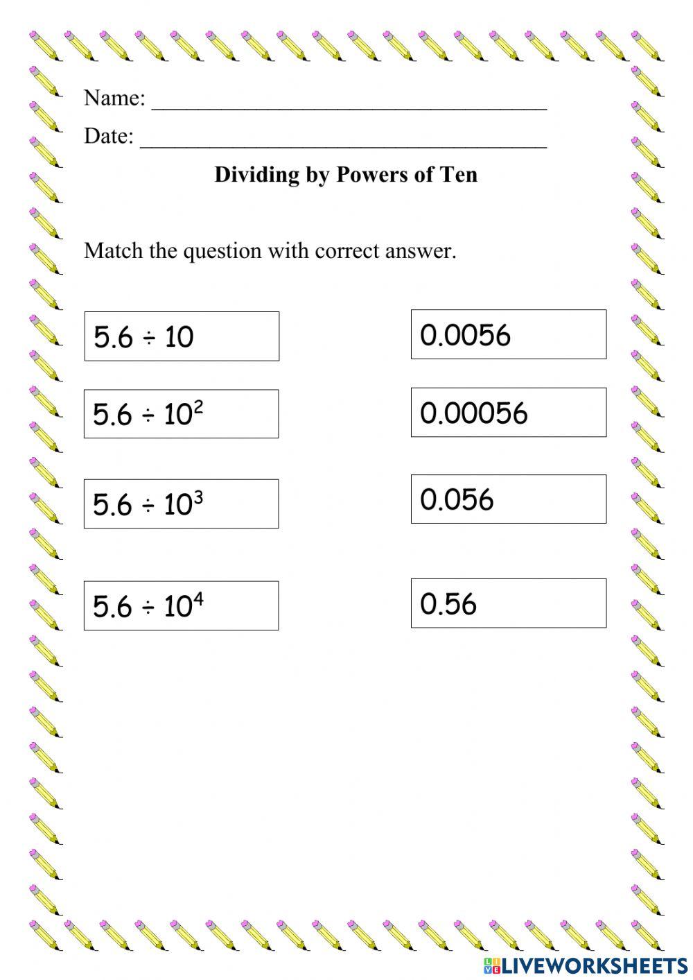 Dividing by Powers of Ten
