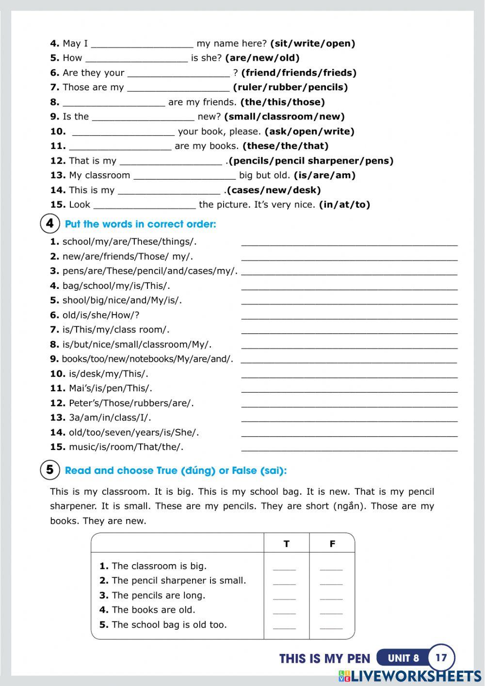 Unit 8 This is my pen lesson 3