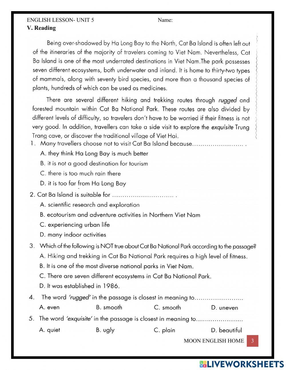 Grade 9- Unit 5 (cont)