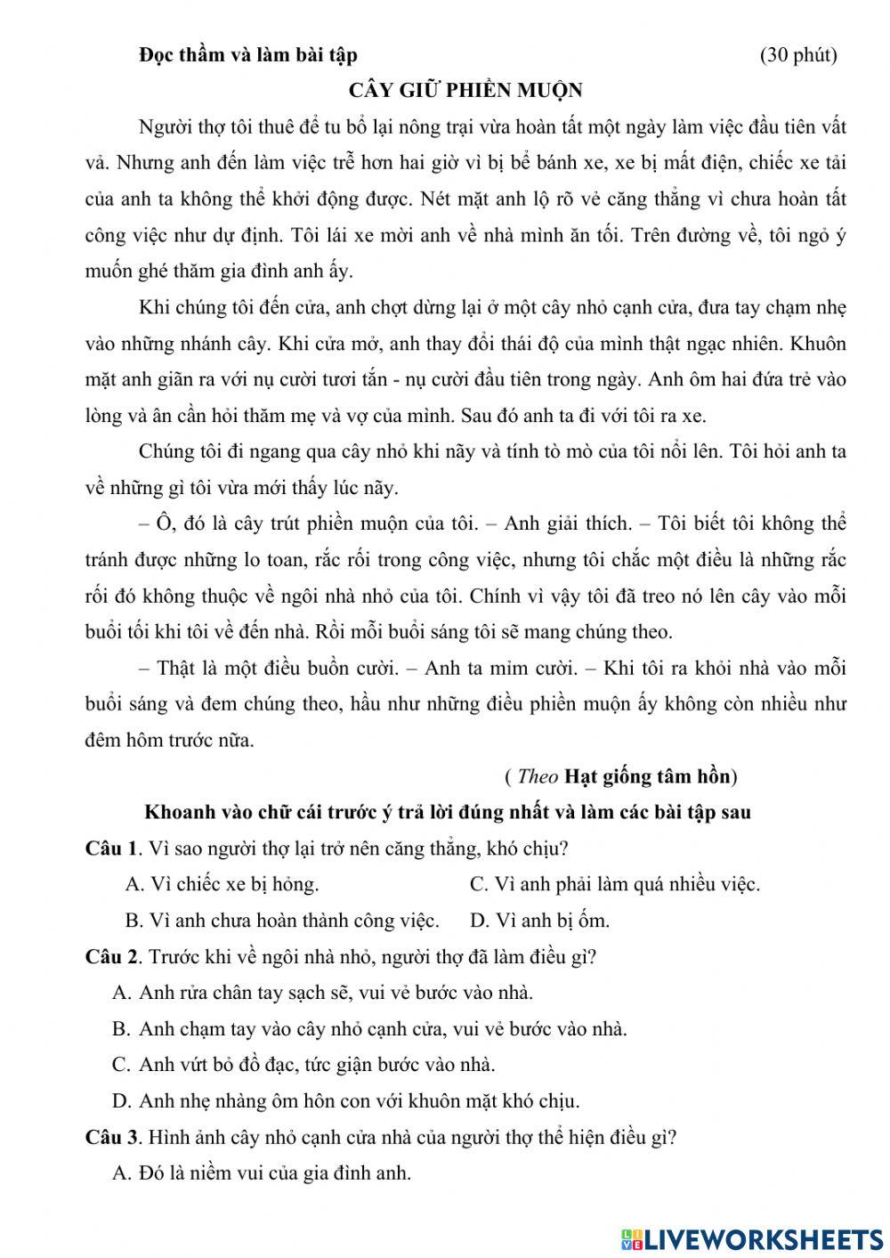 Giữa kì 1 lớp 5 môn TV