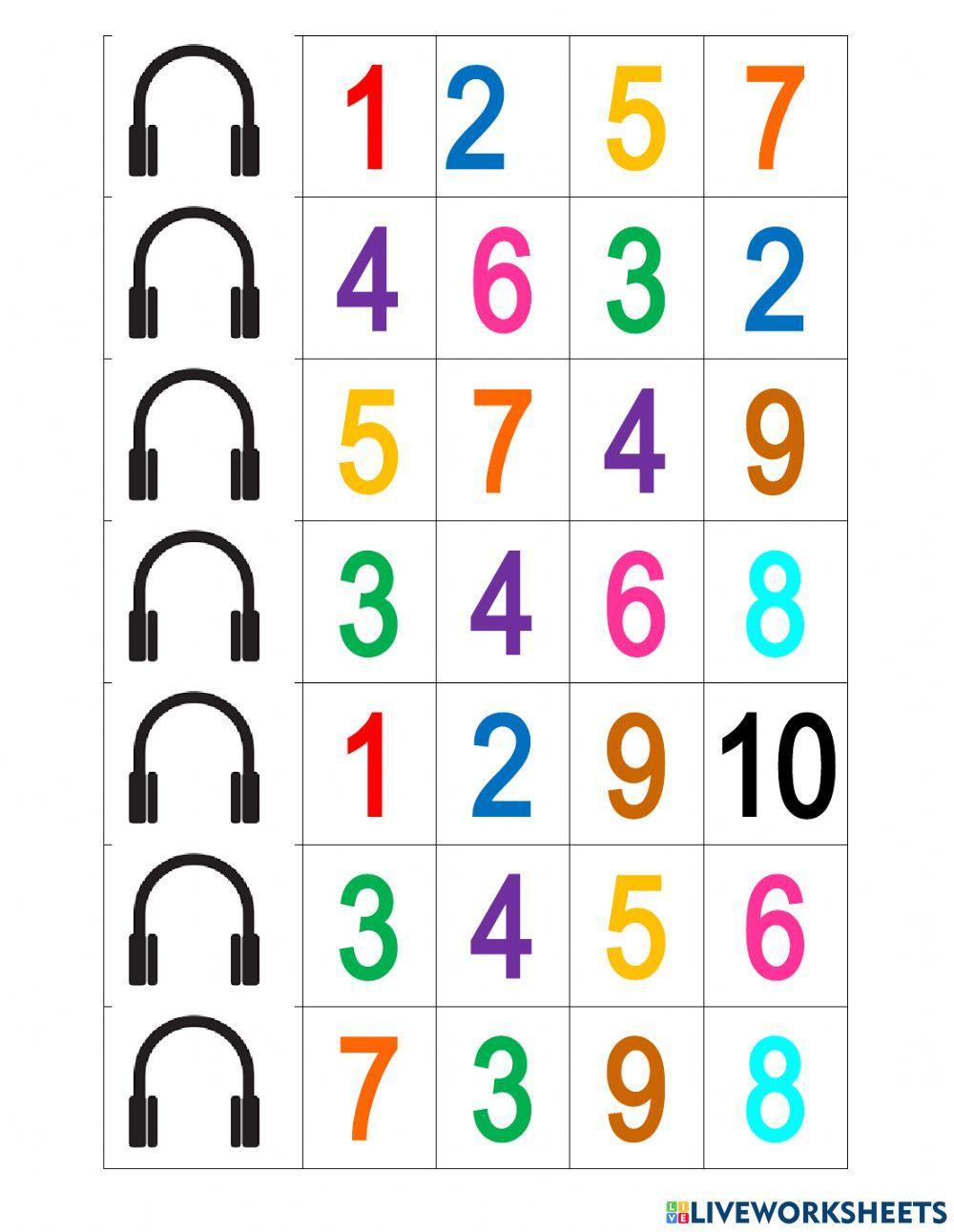 Listen number color