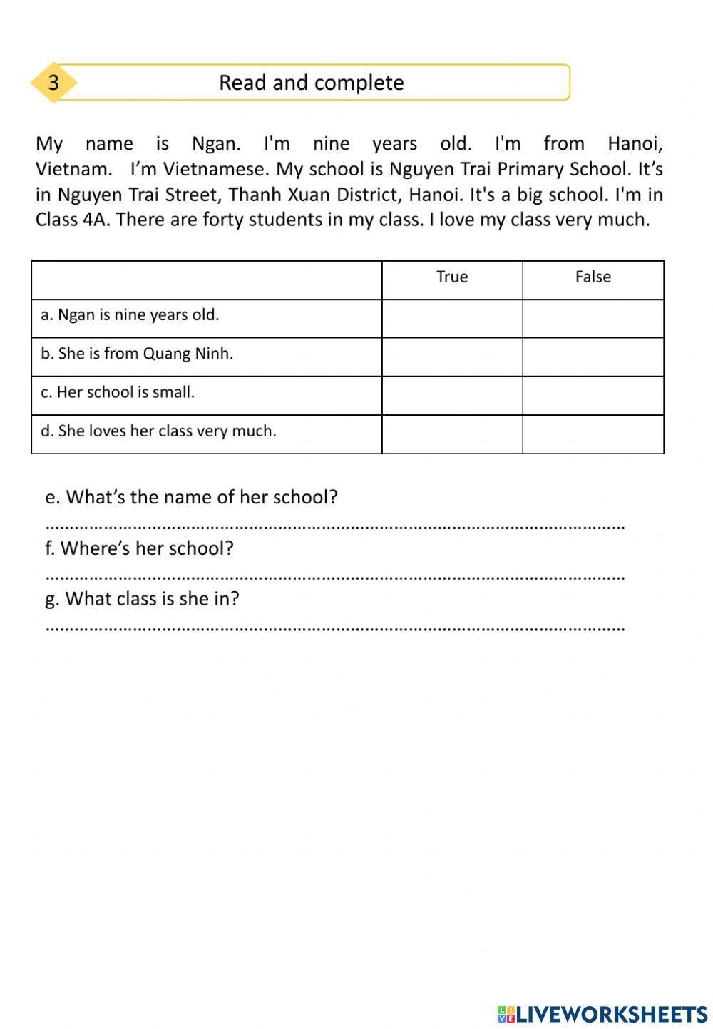 Unit 6 Where's your school