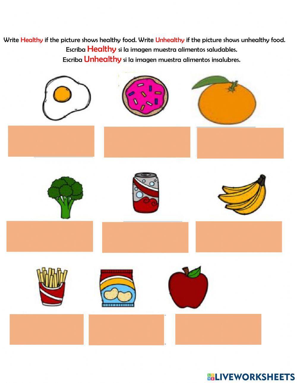 Healthy and Unhealthy foods