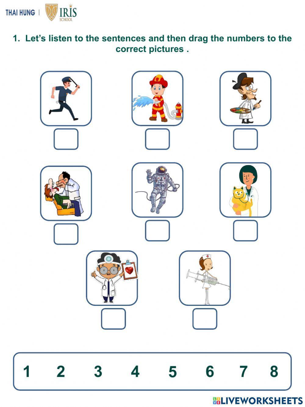 Sunny-Worksheet about Jobs for Kids 2