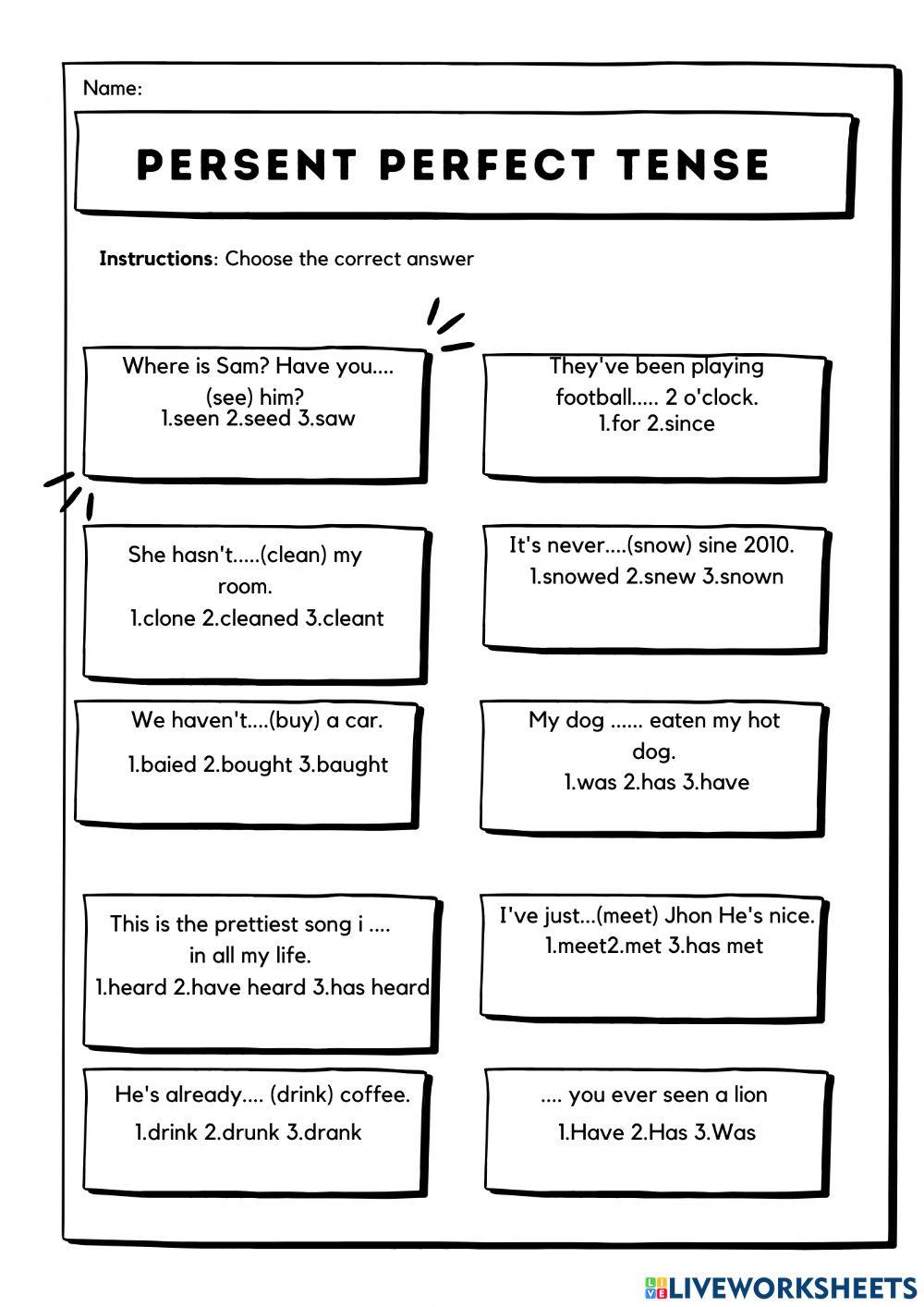 Present perfect tense