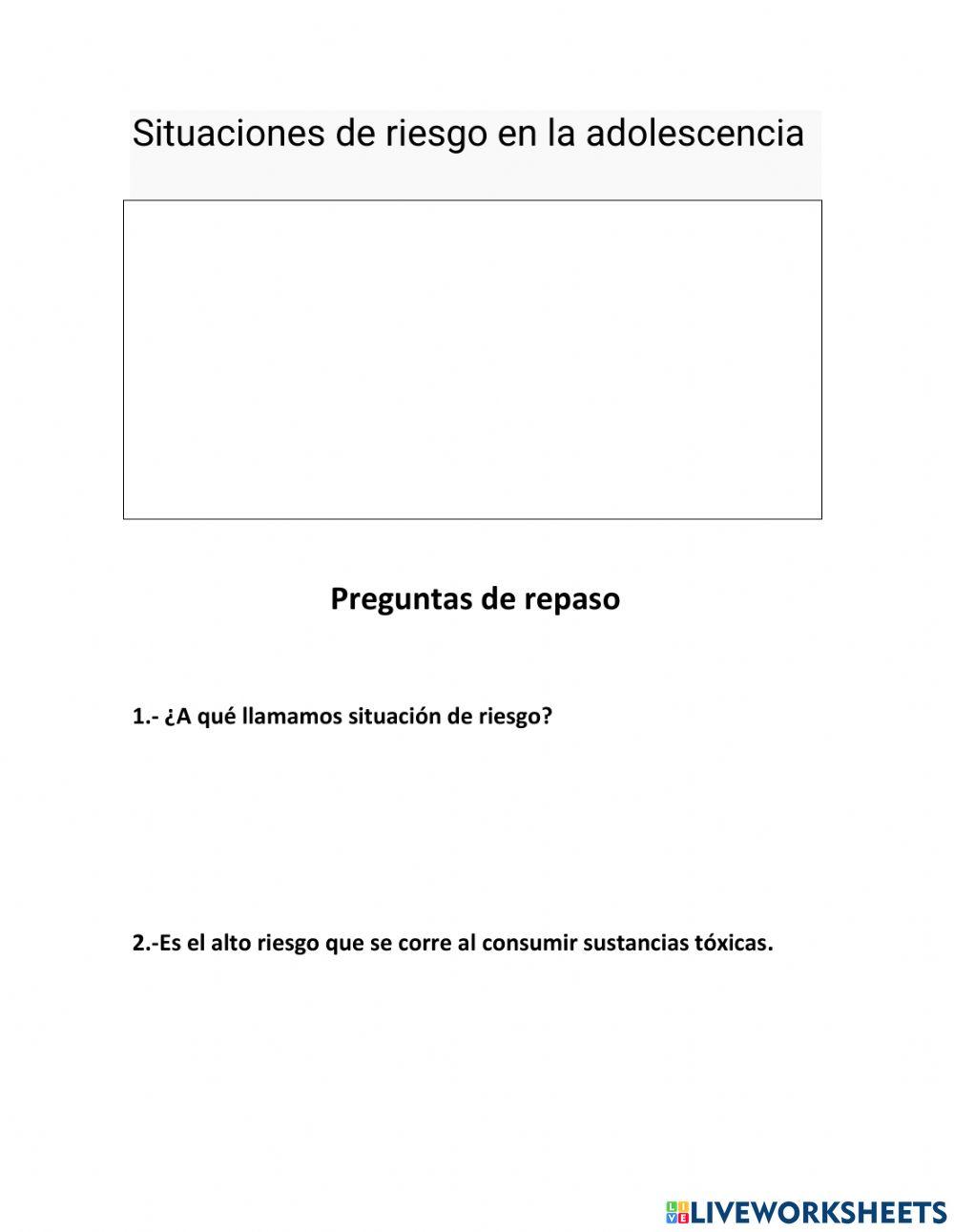 Situaciones de riesgo en la adolescencia