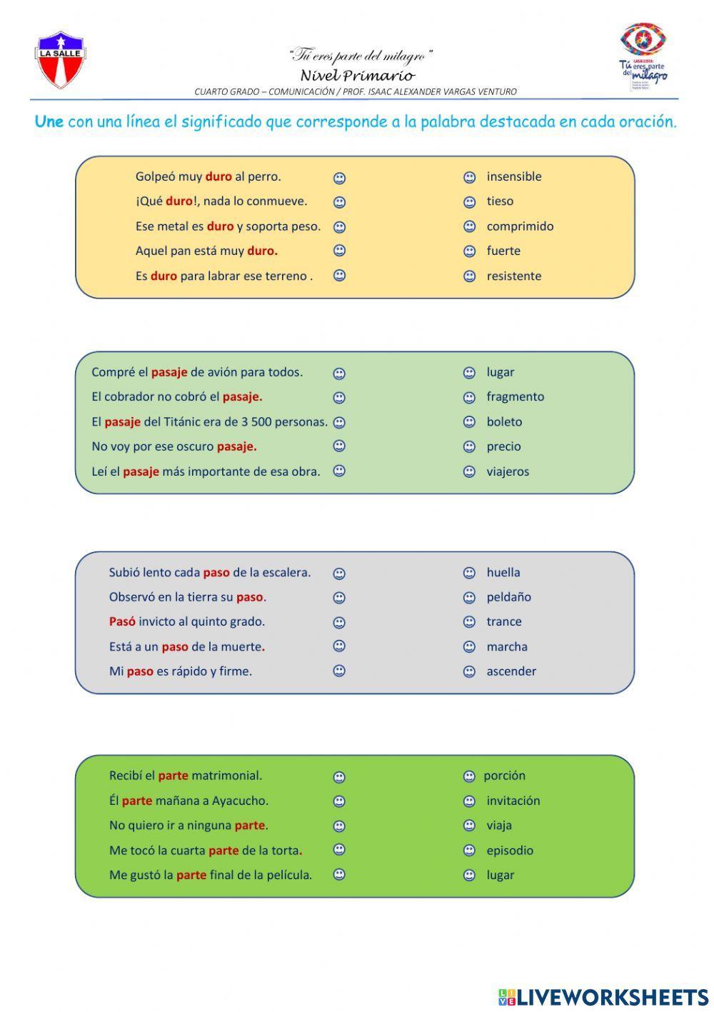 Palabras polisémicas