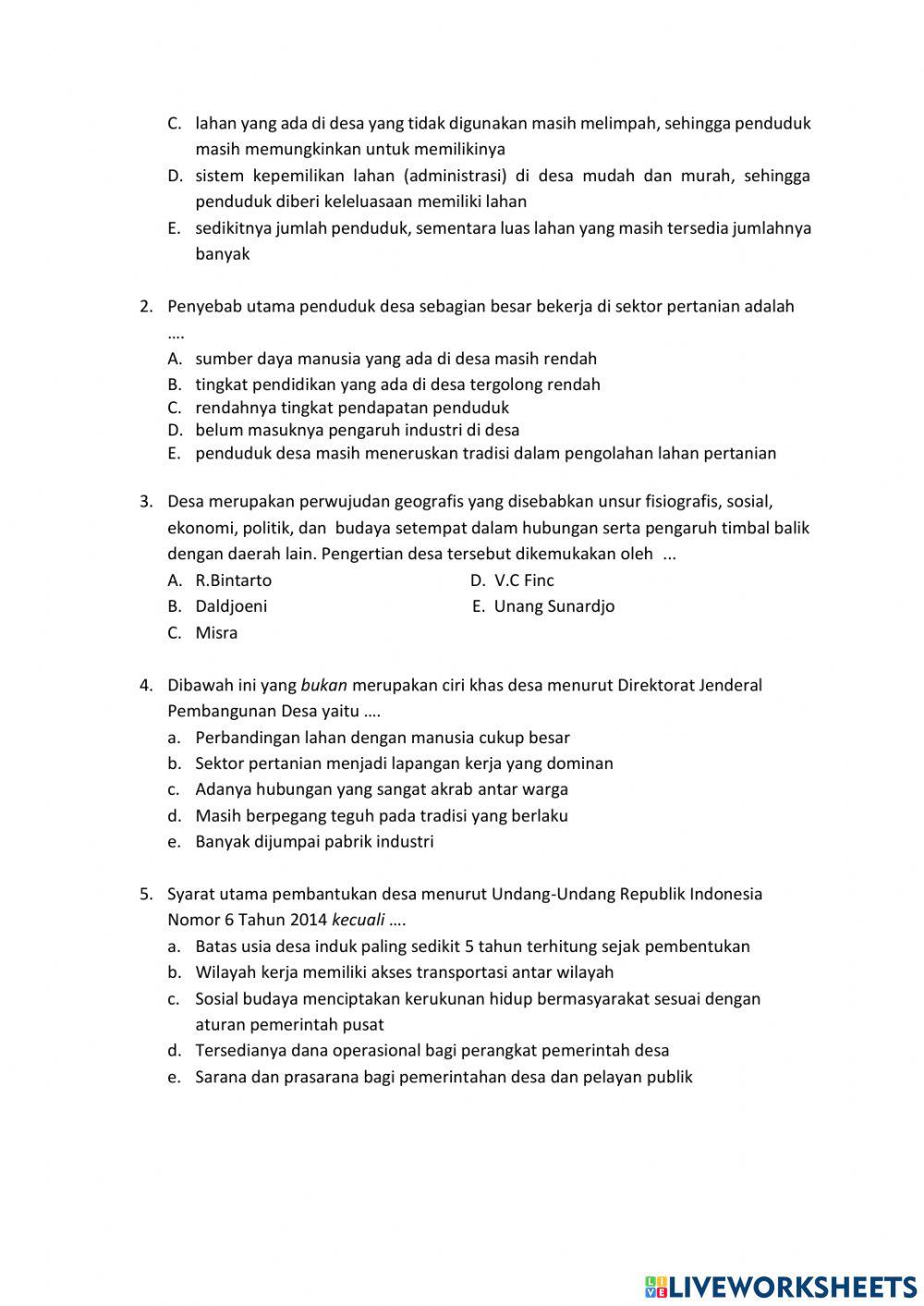 Materi Desa dan Kota