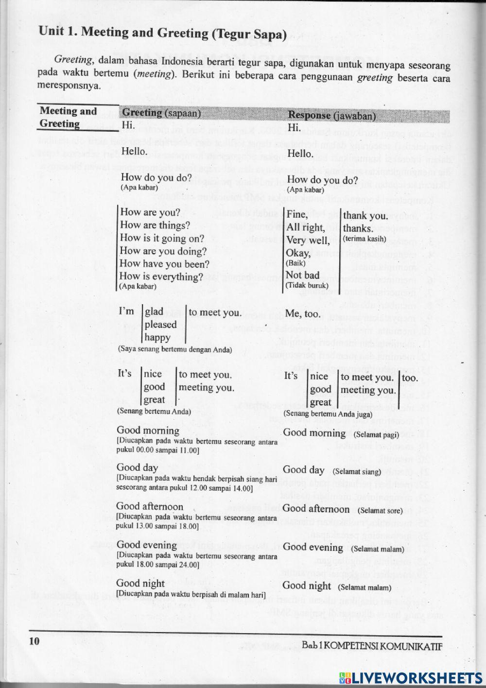 Meeting and greating