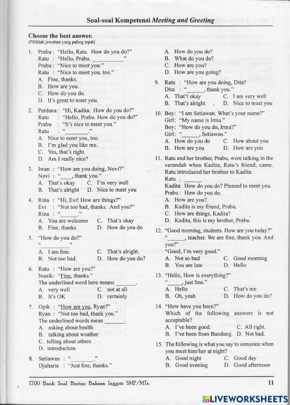 Meeting and greating