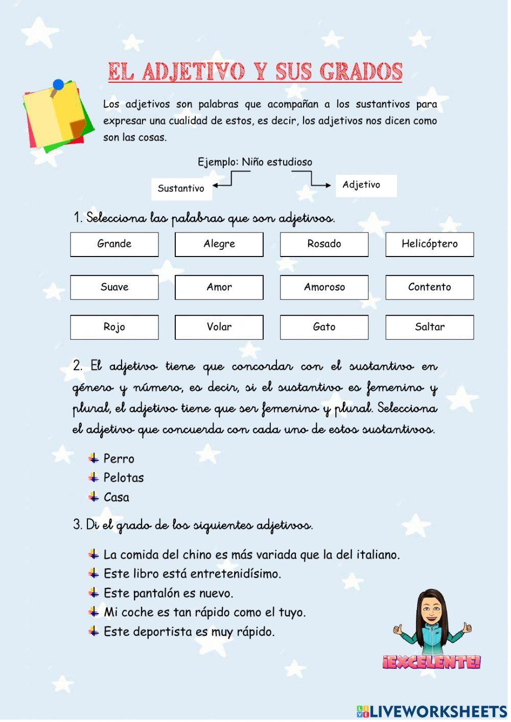 Los adjetivos y sus grados
