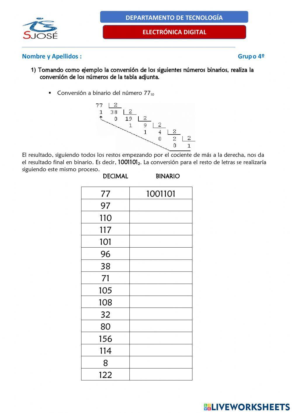 Conversión Binario - Decimal Conversión Binario - Decimal
