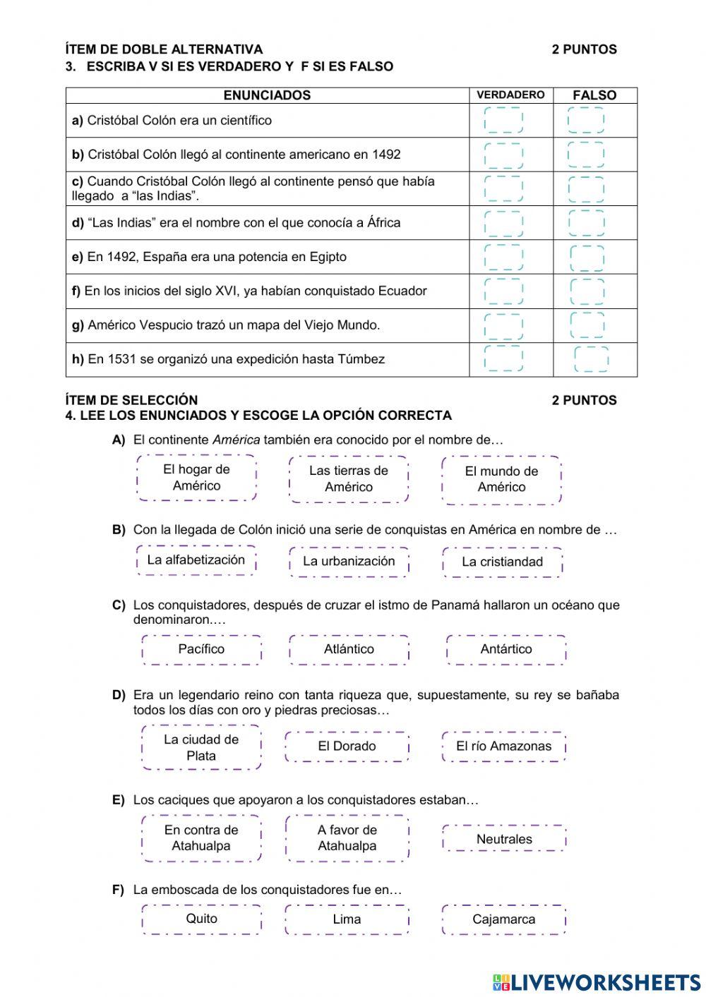Evaluación Estudios Sociales