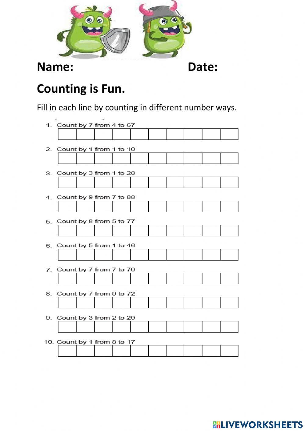 Counting is fun worksheet live worksheets
