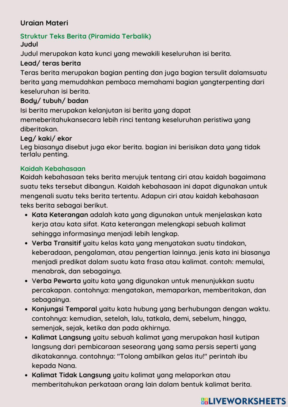 Menelaah Teks Berita