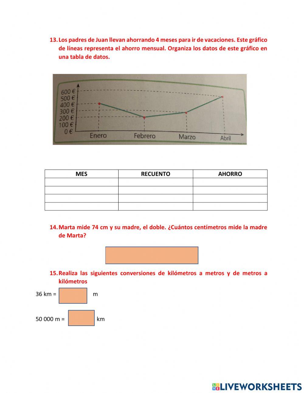 Evaluación 3° Trimestre Matemáticas