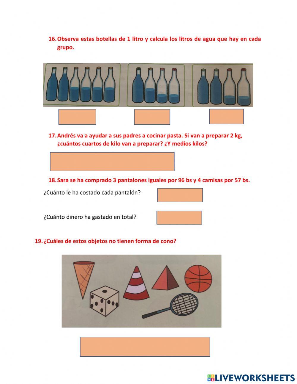 Evaluación 3° Trimestre Matemáticas