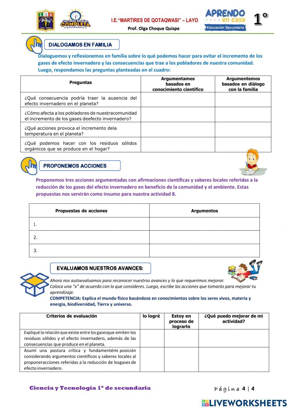 1ro. Explicamos las consecuencias del incremento de los gases de efecto invernadero