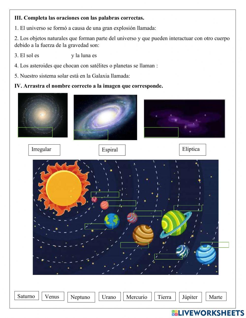 Universo y sistema solar