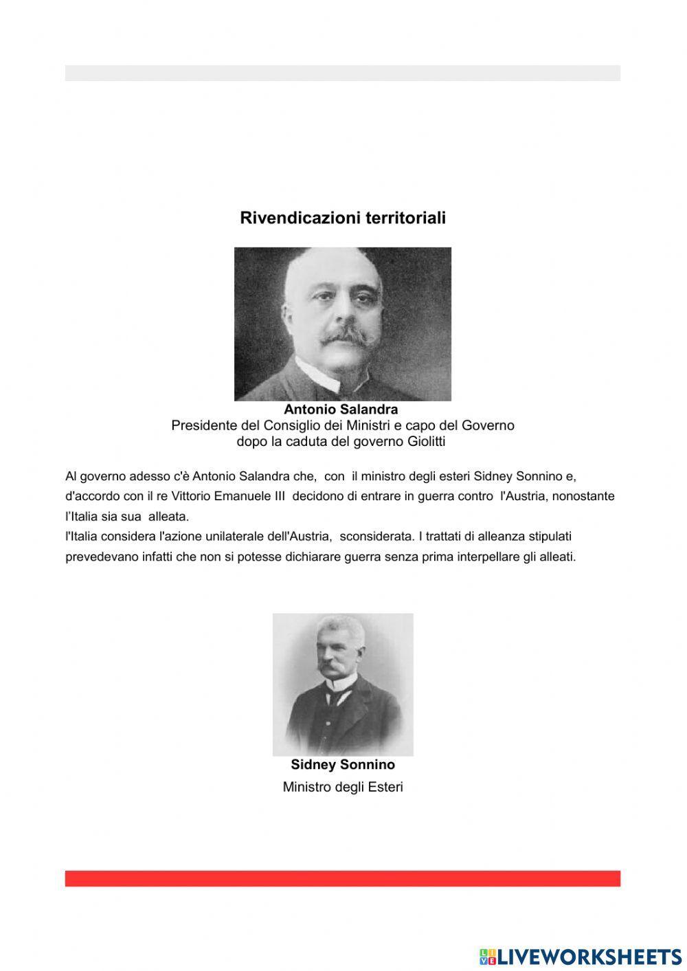 L'Italia entra nella Prima Guerra Mondiale (segue da...)