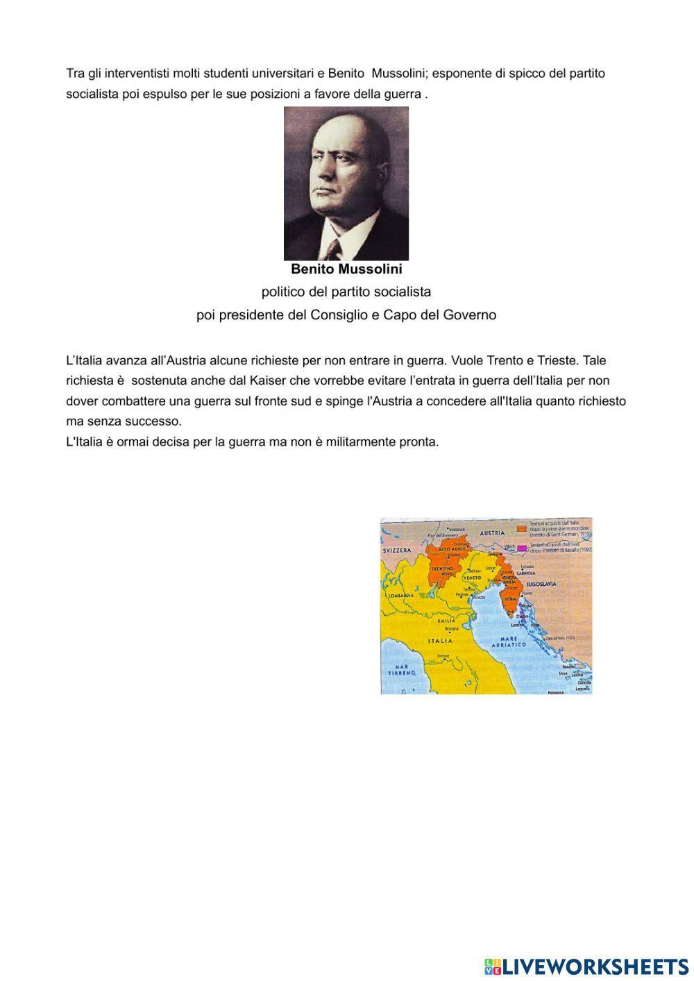 L'Italia entra nella Prima Guerra Mondiale (segue da...)