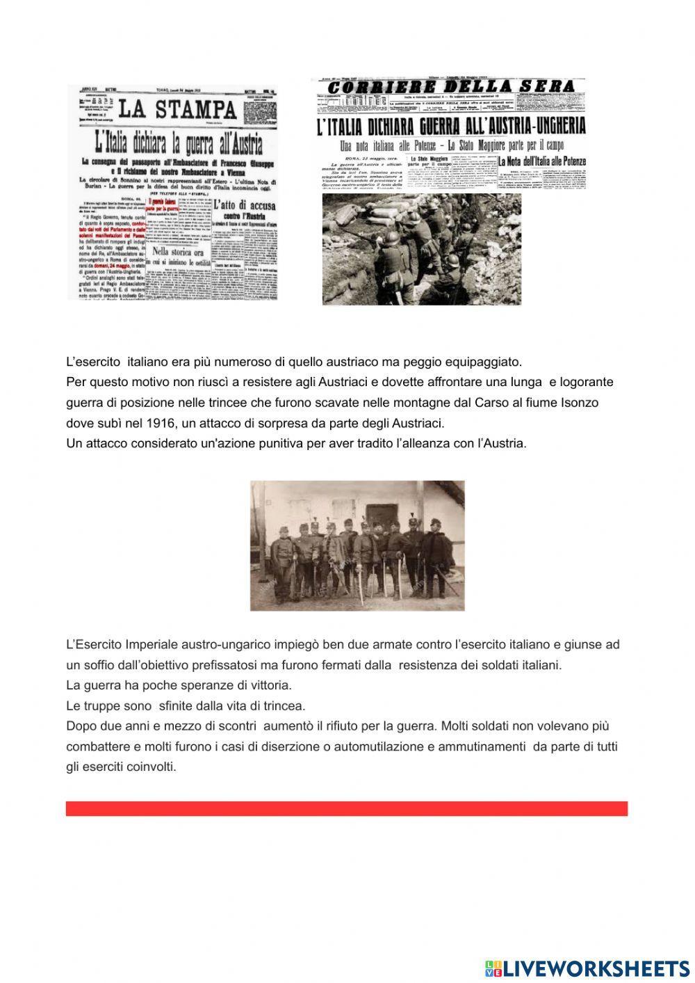 L'Italia entra nella Prima Guerra Mondiale (segue da...)