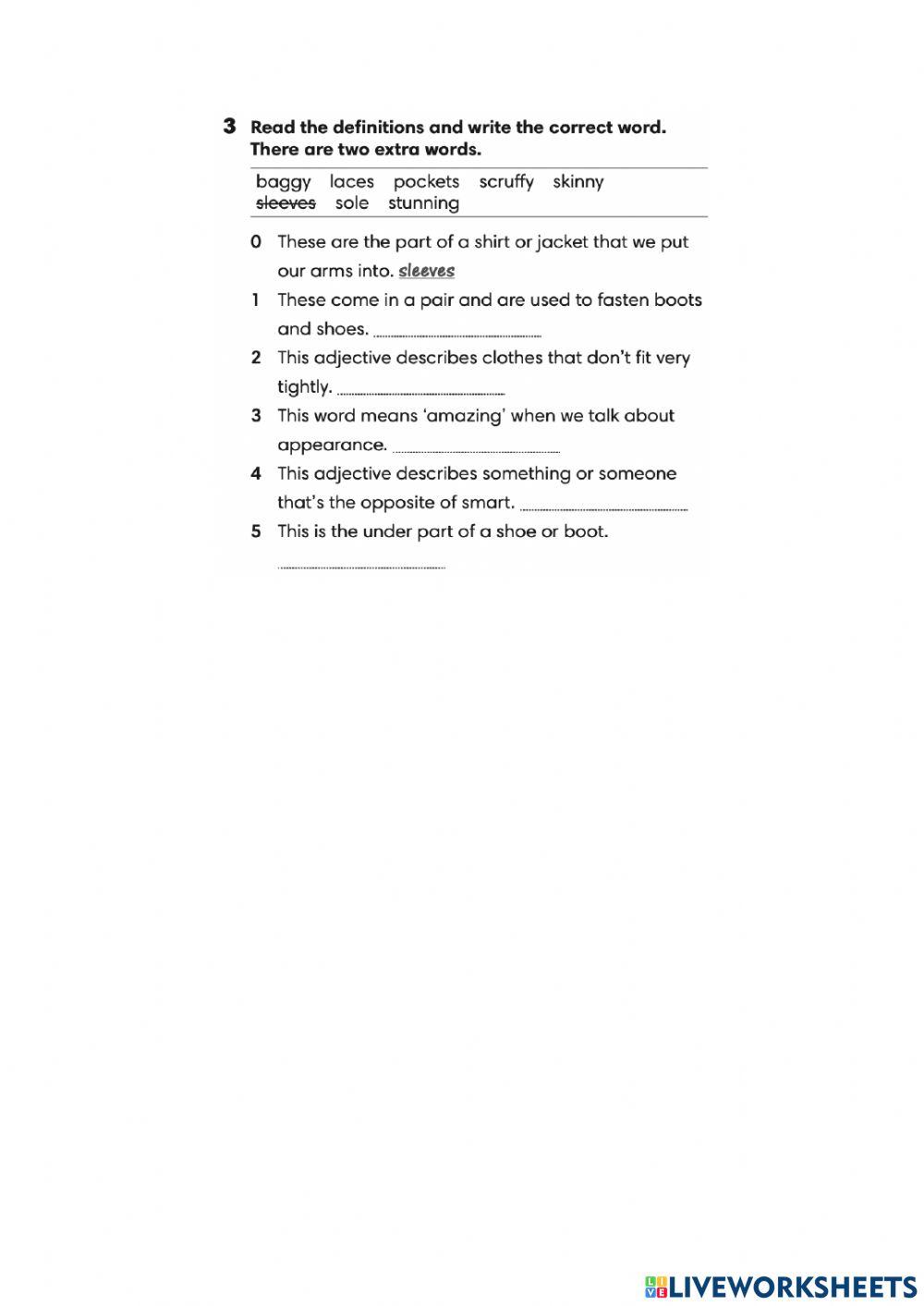 Vocabulary review B1