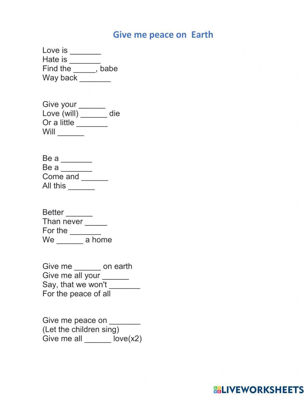 Give me peace on Earth  by Modern Talking